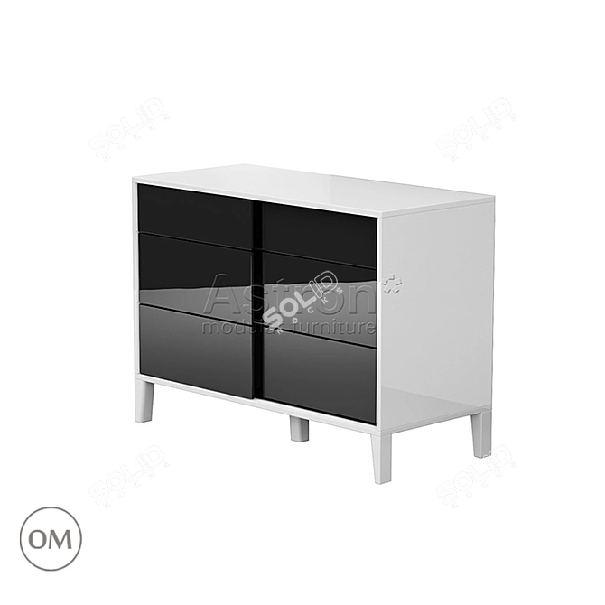 Milana As74.04 Wide Chest: Minimalist Hi-tech Style 3D model image 2