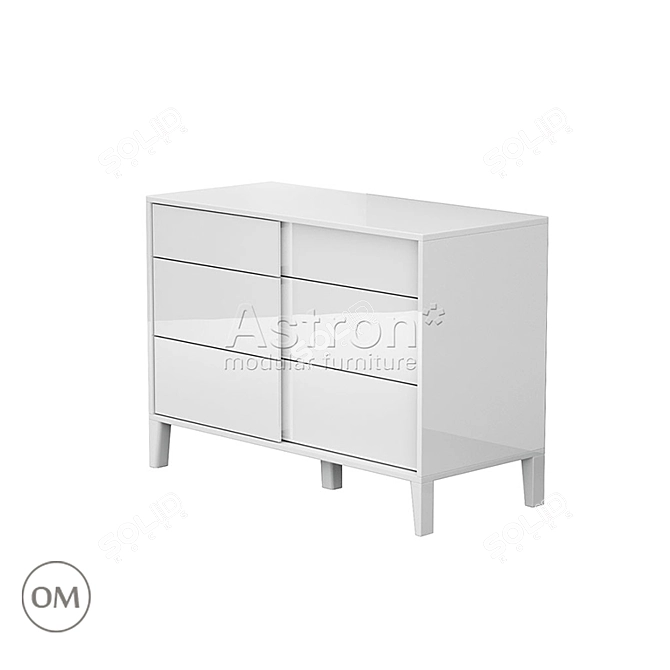 Milana As74.04 Wide Chest: Minimalist Hi-tech Style 3D model image 3