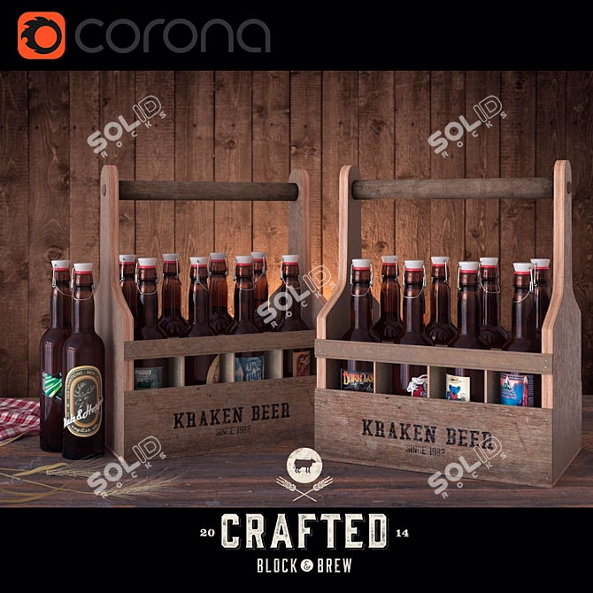 Craft Beer Variety Set 3D model image 1