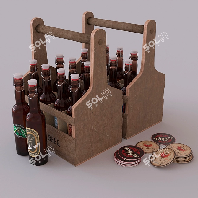 Craft Beer Variety Set 3D model image 2