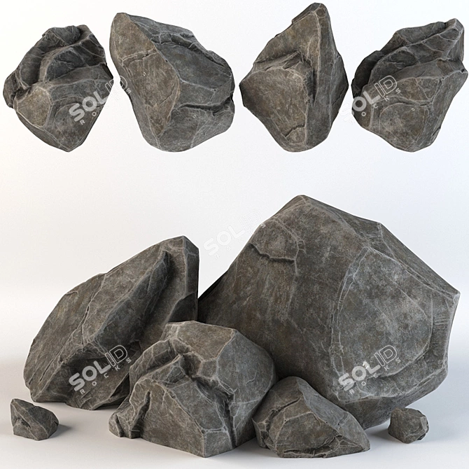 Optimized Stone w/ 4k Polygons 3D model image 1