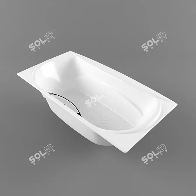Elegant 170x85x42cm Roca Akira Iron Bath 3D model image 1