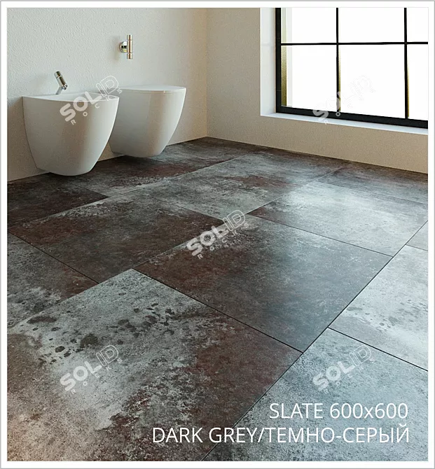 Slate Fusion Tiles: Modern Elegance for Interior Design 3D model image 3