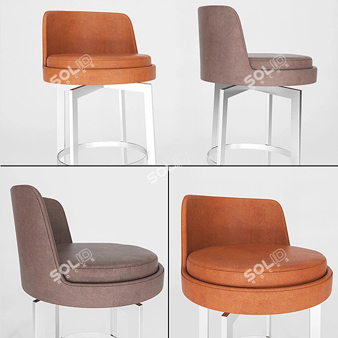 Cozy Chic Stool 3D model image 2