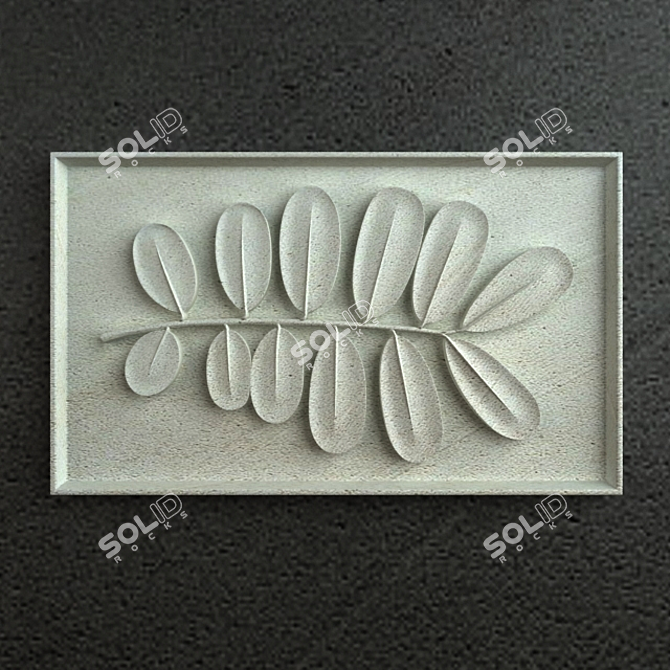 Exquisite Leaf Carving Decor 3D model image 1