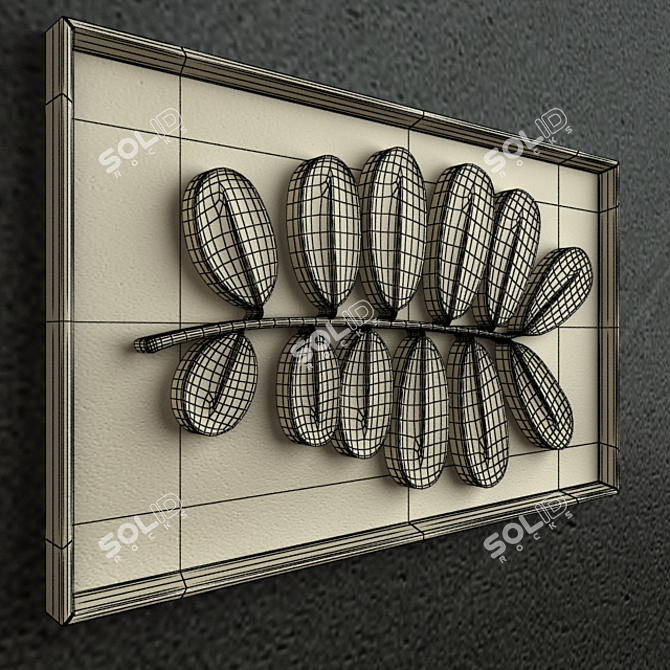 Exquisite Leaf Carving Decor 3D model image 3