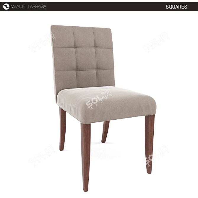 Elegant Square Chair by Manuel Larraga 3D model image 1