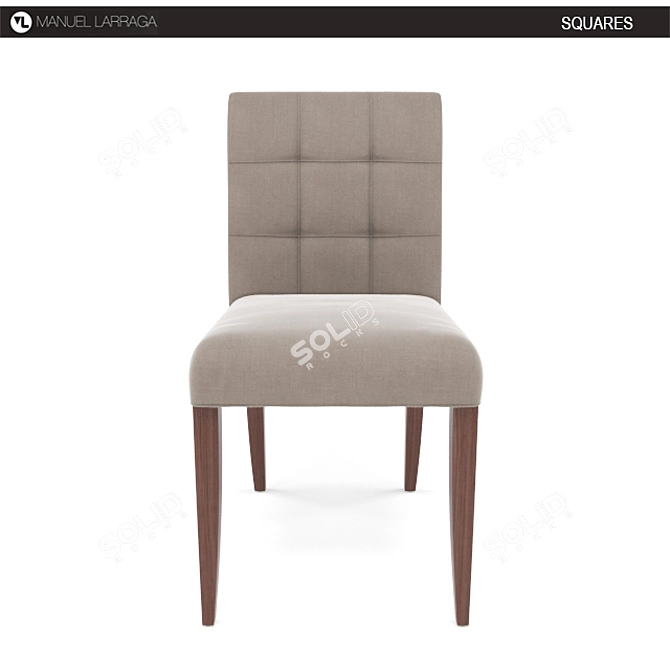 Elegant Square Chair by Manuel Larraga 3D model image 2