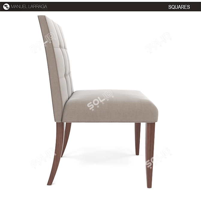 Elegant Square Chair by Manuel Larraga 3D model image 3