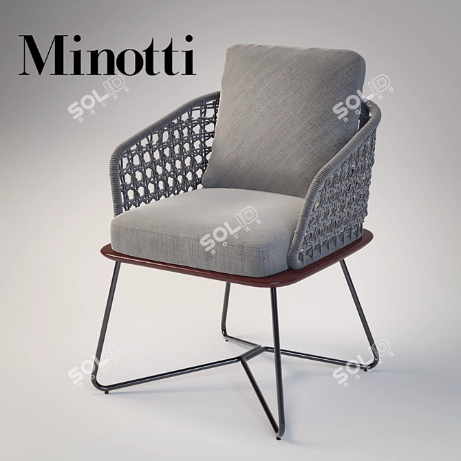 Modern Rivera Little Armchair: Sleek Elegance in Minotti 3D model image 1