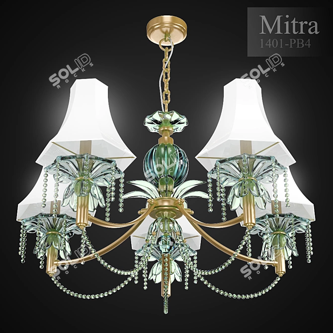 Elegant Mitra 1401-PB4 Chandelier 3D model image 3