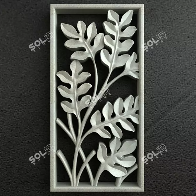 Delicate Leaf Carving 3D Model 3D model image 1