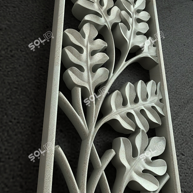 Delicate Leaf Carving 3D Model 3D model image 2