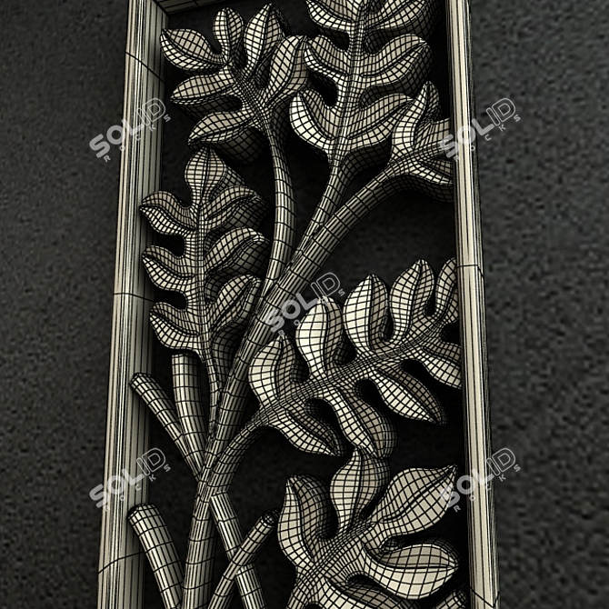 Delicate Leaf Carving 3D Model 3D model image 3