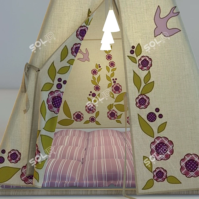 Kids' Textile Shelter Tent 3D model image 3