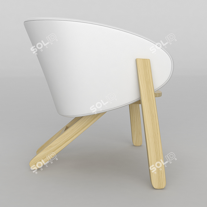 Branca Lisboa Curva Chair: Sleek 3D Model Design 3D model image 2