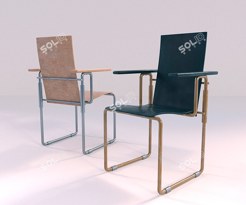 Iconic Armchair by Rietveld 3D model image 1