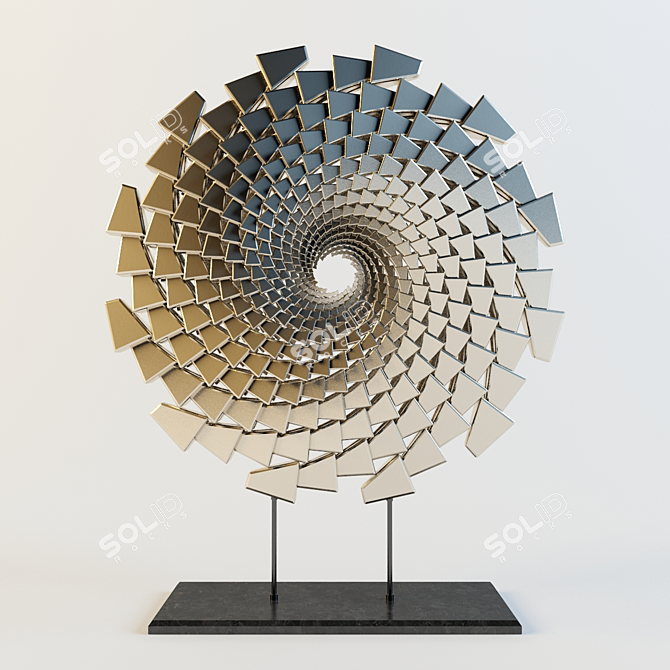 Galactic Metal Art Sculpture 3D model image 1