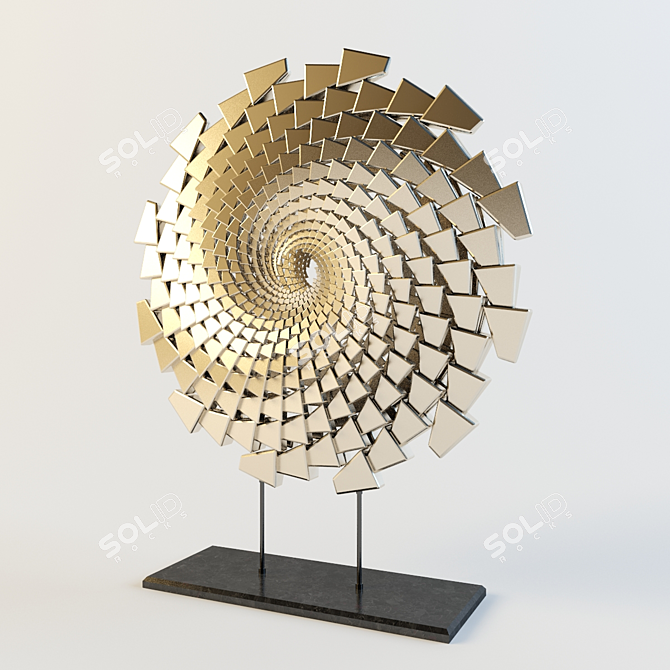 Galactic Metal Art Sculpture 3D model image 2