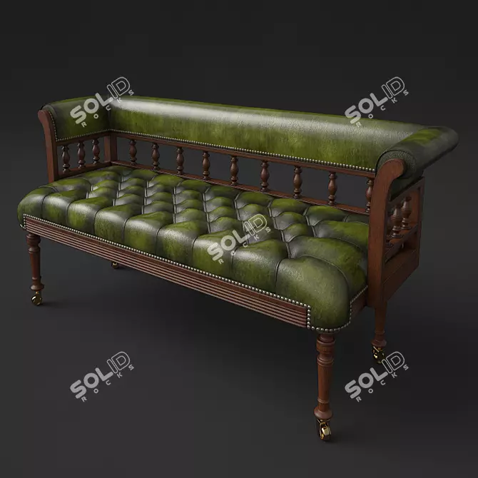 Romantic Love Bench 3D model image 1