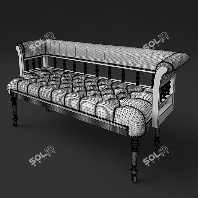 Romantic Love Bench 3D model image 2