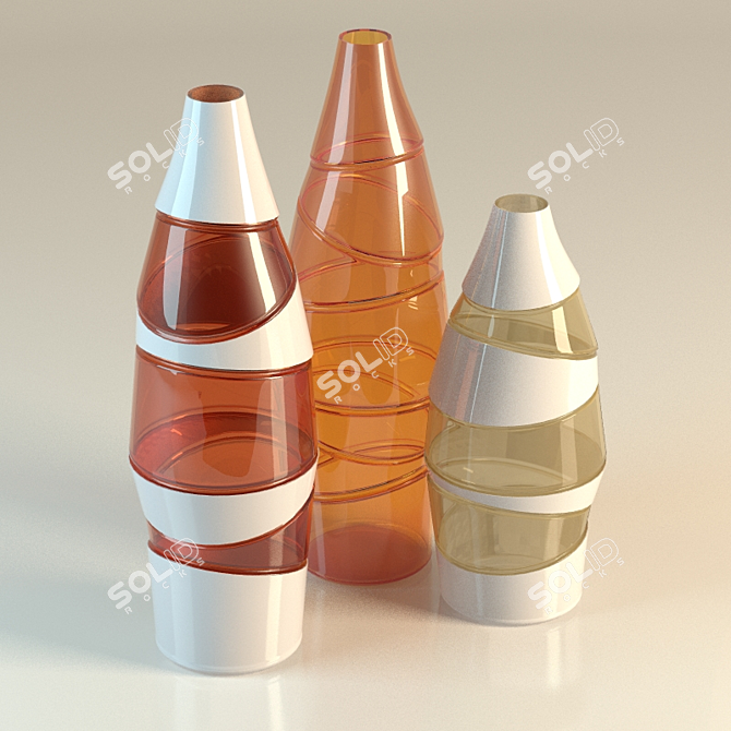 Elegant Glass Bottle Decor 3D model image 1