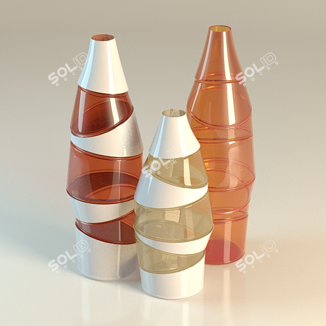 Elegant Glass Bottle Decor 3D model image 2
