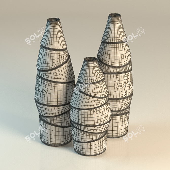 Elegant Glass Bottle Decor 3D model image 3
