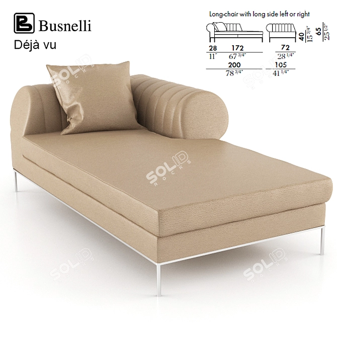 Elegant Busnelli Deja vu Long Chair 3D model image 1