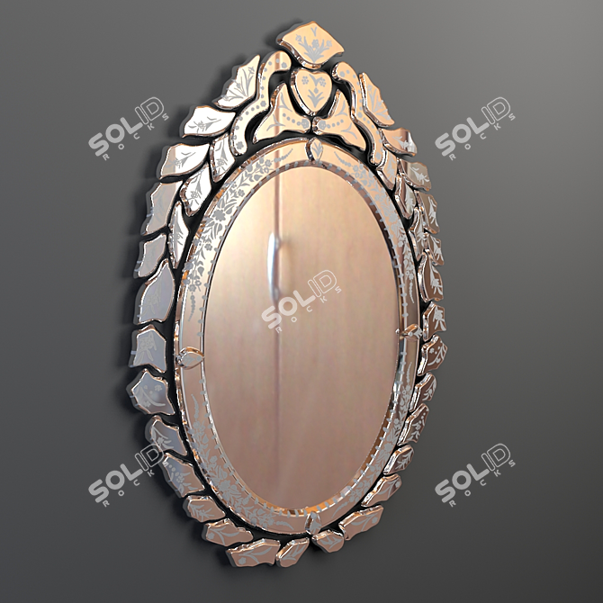 Elegant Laura Mirror 3D model image 1