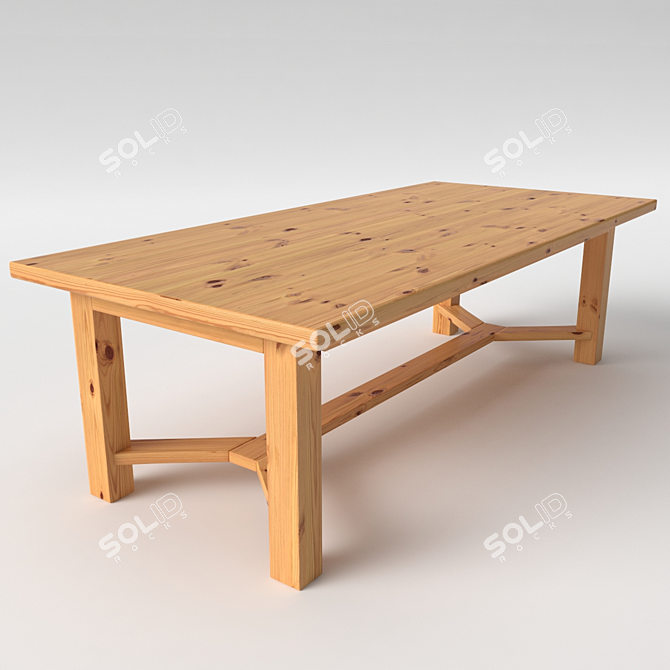 Elegant Wooden Dining Table 3D model image 1