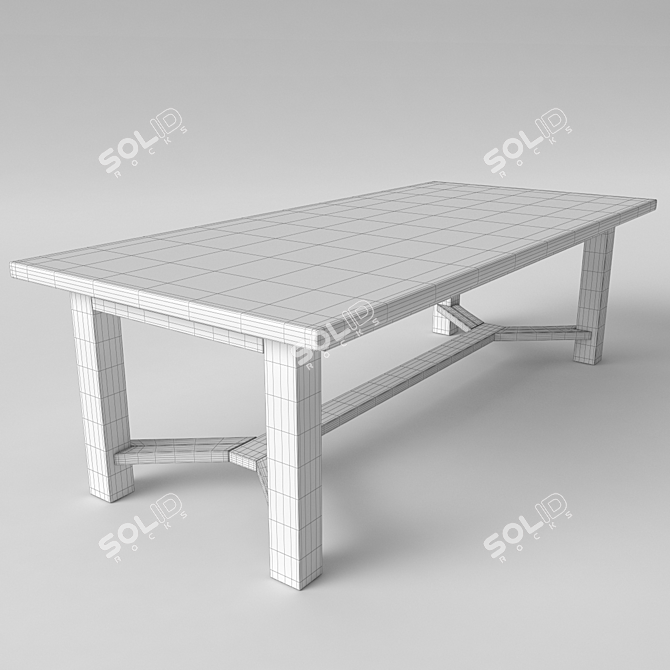 Elegant Wooden Dining Table 3D model image 3