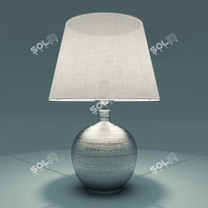 Elegant Silver Table Lamp 3D model image 1