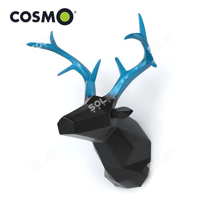 Majestic Deer Head Sculpture 3D model image 1