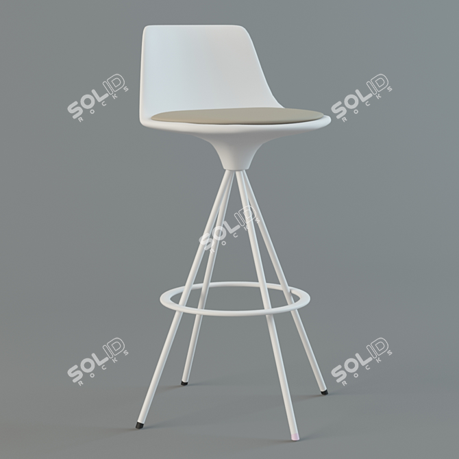 Elegant Lotus Stool 3D model image 1