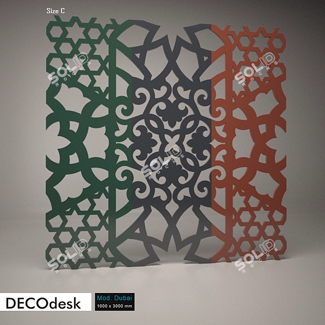 Dubai Architectural Lattice Panels 3D model image 3