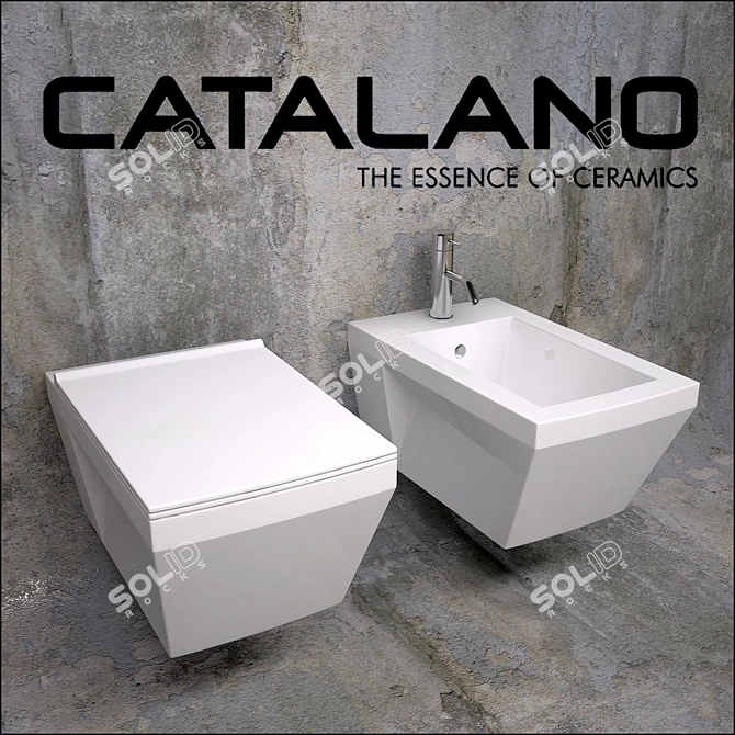 Elegant Catalano Star Collection - WC and Bidet 3D model image 1