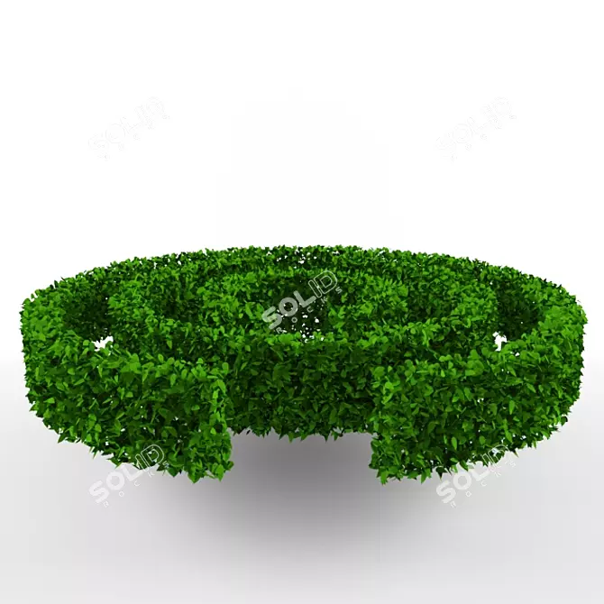 Enchanting Hedge Maze: 560cm Diameter, 85cm Height 3D model image 1