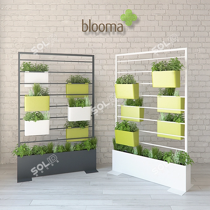 Blooma Vegetal Divider: Enhance Your Space with Organic Elegance 3D model image 1