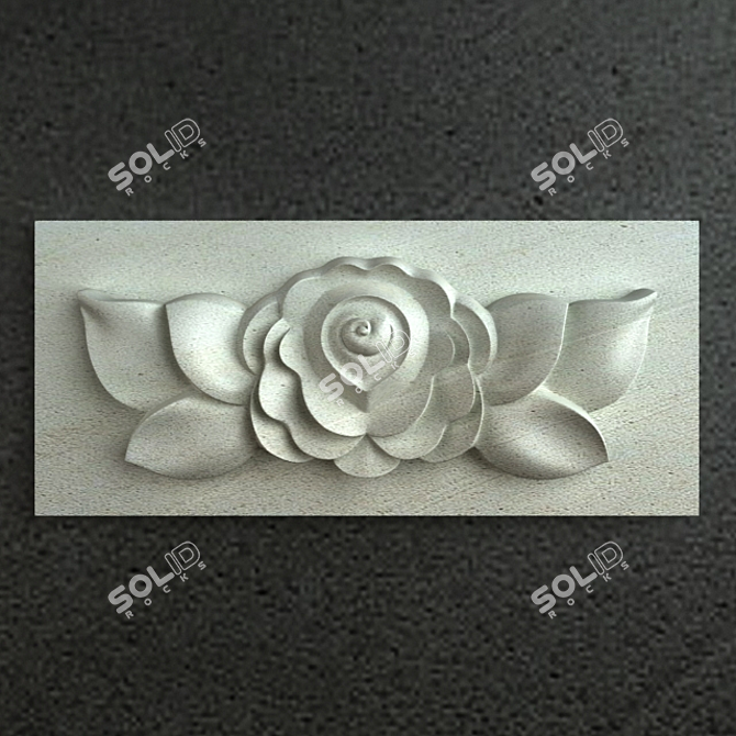 3D Carved Flower Ornament 3D model image 1