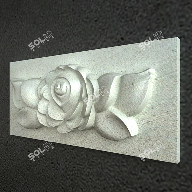 3D Carved Flower Ornament 3D model image 2