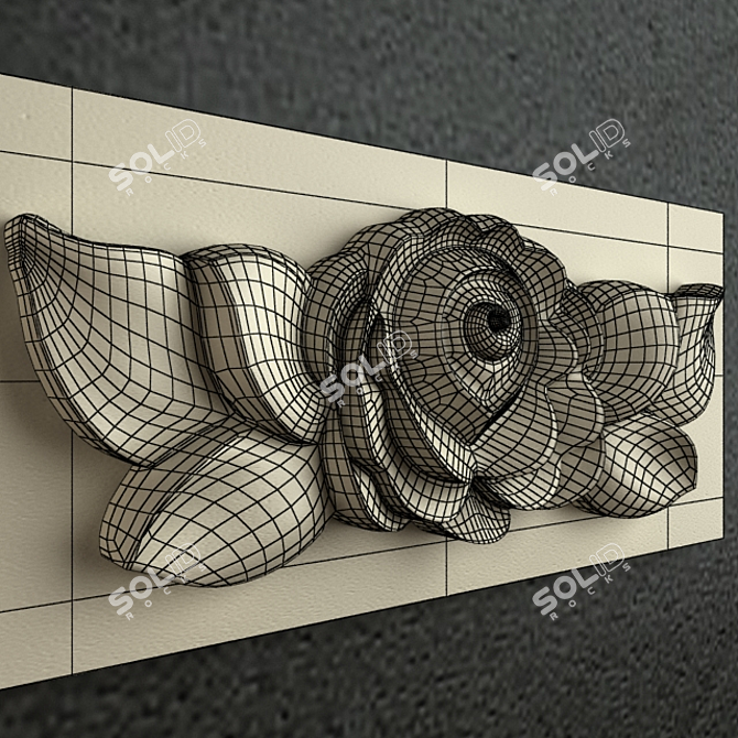 3D Carved Flower Ornament 3D model image 3