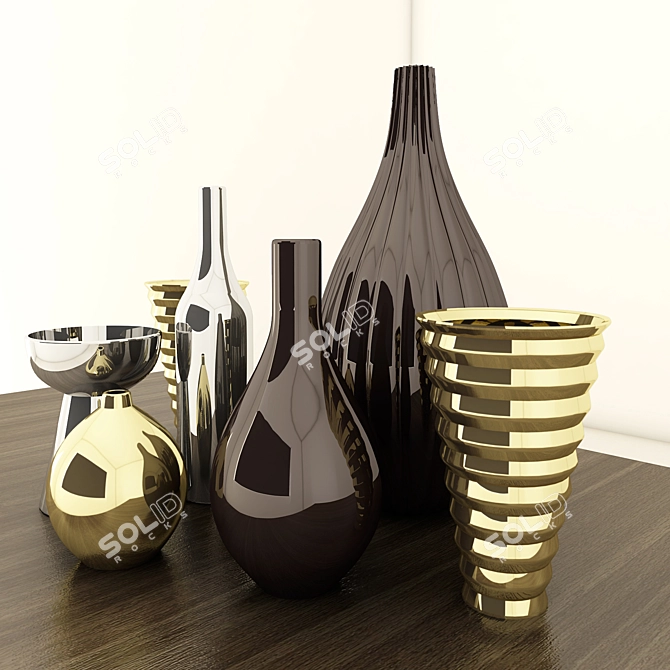 Title: Sleek Home Decor Essentials 3D model image 2