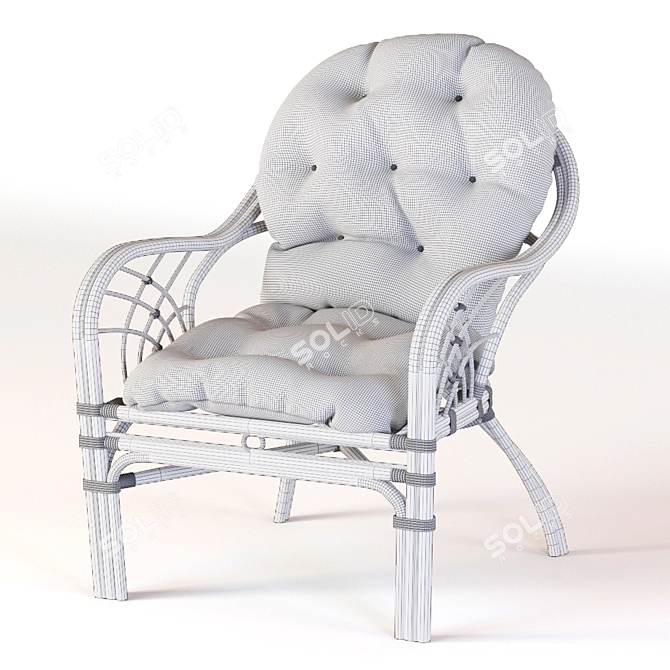 Roma Rattan Chair: Comfort and Elegance 3D model image 2
