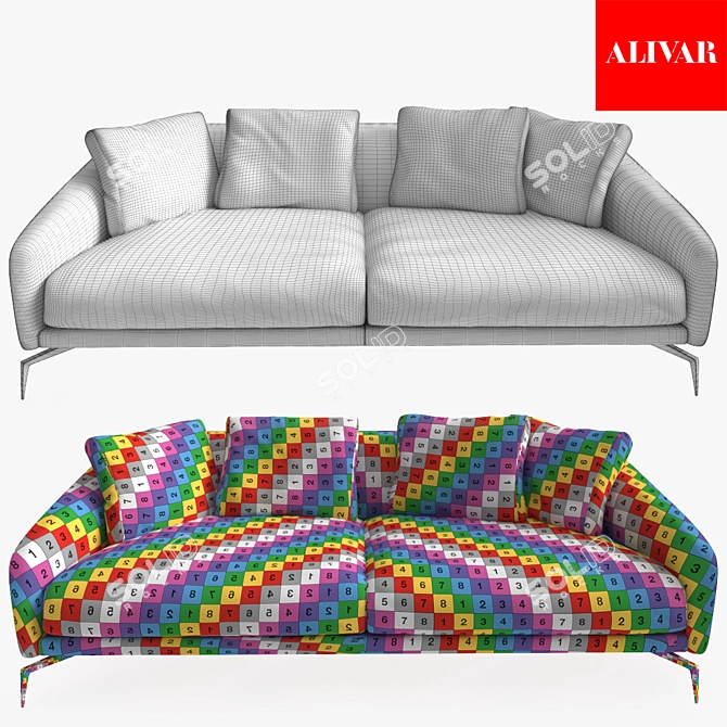 Alivar Land Sofa: Modern Comfort and Style 3D model image 2