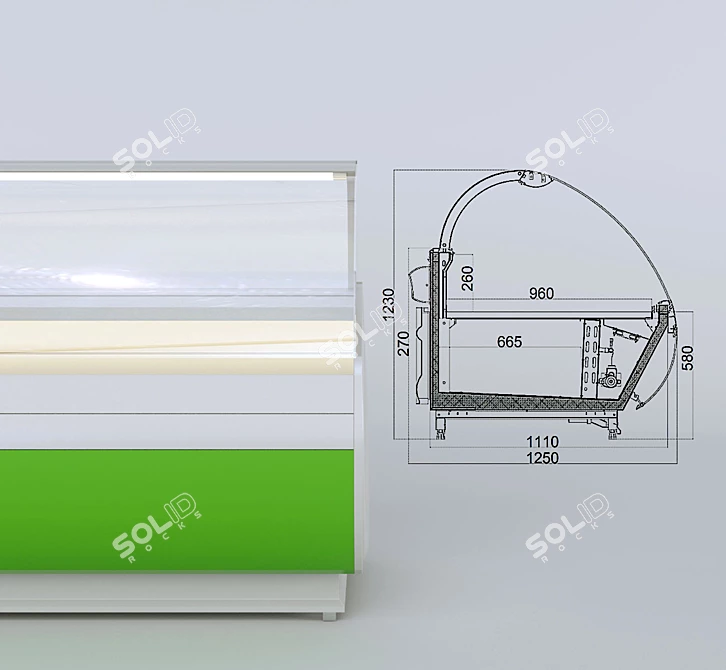 Sleek Display Showcase 3D model image 2