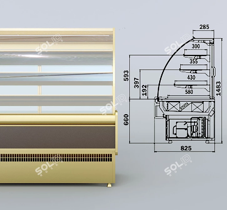 Sleek Display Showcase 3D model image 2