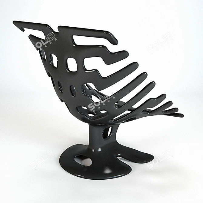 Garden Bliss: Plastic Chair 3D model image 2