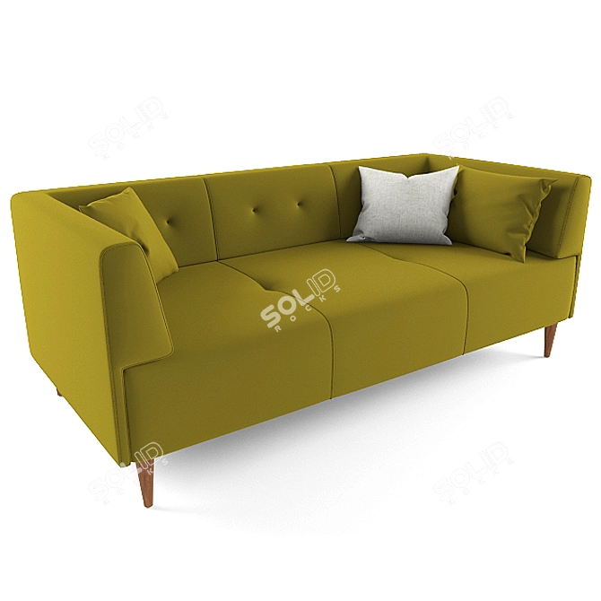 Retro Chic Capitone Sofa 3D model image 1