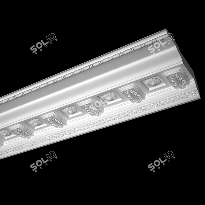 Patterned Classic Cornice 3D model image 1